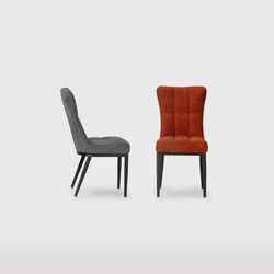 Fabric and metal chair in grey, 49 x 63 x 98 cm | Damon