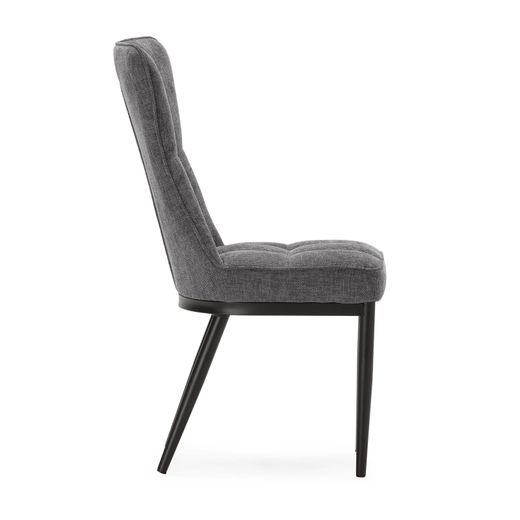 Fabric and metal chair in grey, 49 x 63 x 98 cm | Damon