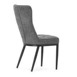 Fabric and metal chair in grey, 49 x 63 x 98 cm | Damon
