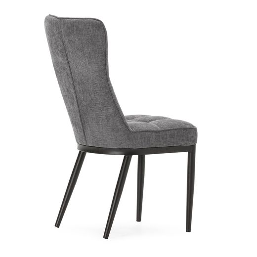 Fabric and metal chair in grey, 49 x 63 x 98 cm | Damon