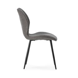 Fabric and metal chair in anthracite grey, 48 x 58 x 86 cm | Muli