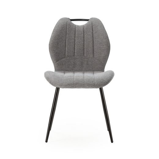 Fabric and metal chair in anthracite grey, 48 x 58 x 86 cm | Muli