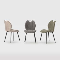 Fabric and metal chair in anthracite grey, 48 x 58 x 86 cm | Muli