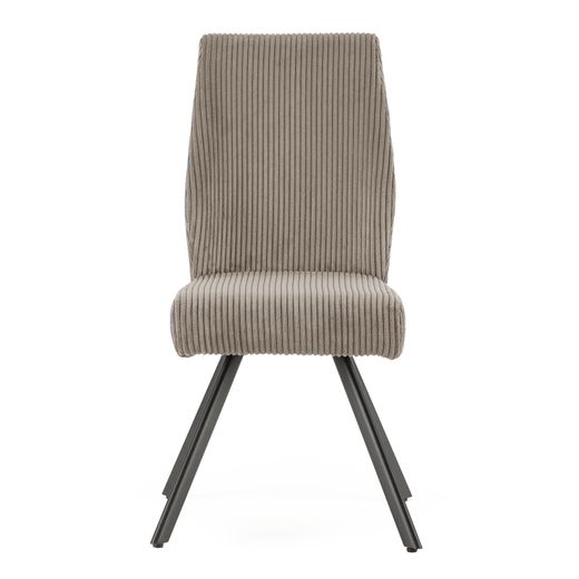 Fabric and metal chair in light gray, 59 x 53 x 98 cm | Anibal