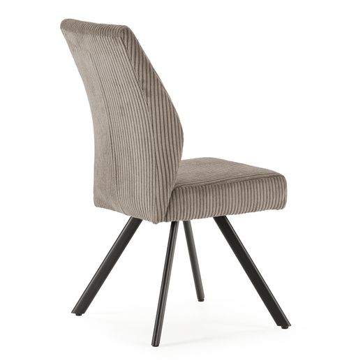 Fabric and metal chair in light gray, 59 x 53 x 98 cm | Anibal