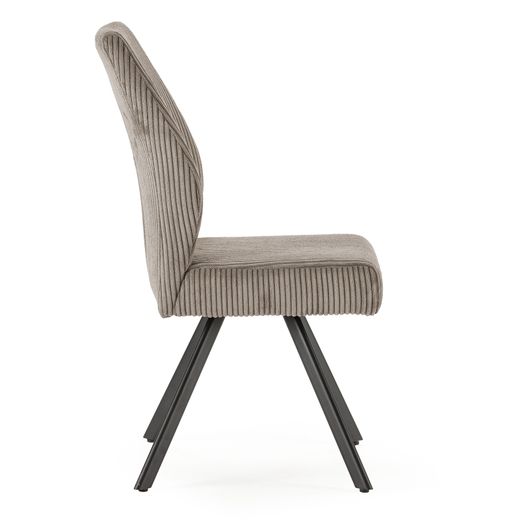 Fabric and metal chair in light gray, 59 x 53 x 98 cm | Anibal