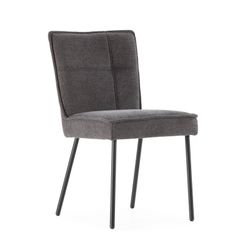 Dark gray fabric and metal chair, 49.5 x 60 x 84 cm | Vesta