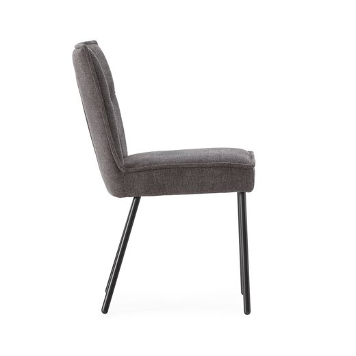 Dark gray fabric and metal chair, 49.5 x 60 x 84 cm | Vesta