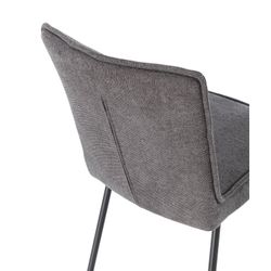 Dark gray fabric and metal chair, 49.5 x 60 x 84 cm | Vesta