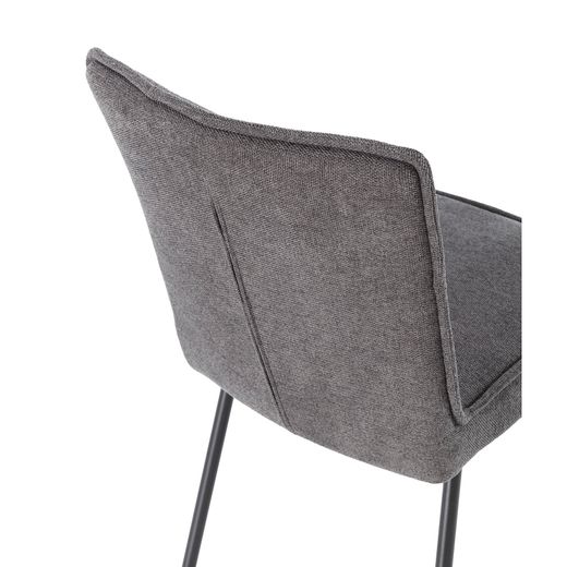 Dark gray fabric and metal chair, 49.5 x 60 x 84 cm | Vesta
