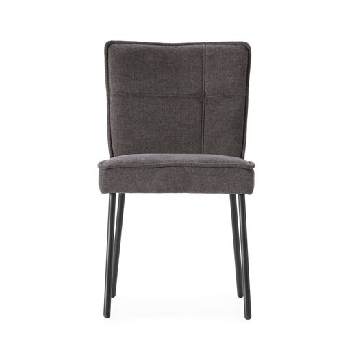 Dark gray fabric and metal chair, 49.5 x 60 x 84 cm | Vesta