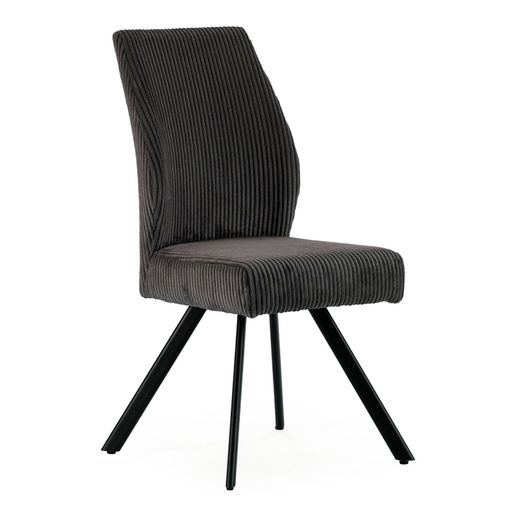 Silla de tejido y metal en gris oscuro, 59 x 53 x 98 cm | Anibal