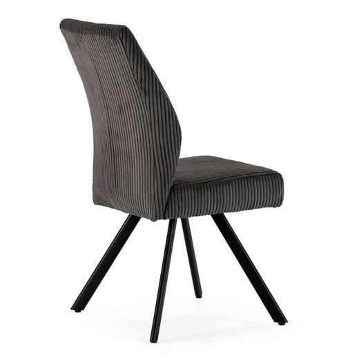 Dark gray fabric and metal chair, 59 x 53 x 98 cm | Anibal
