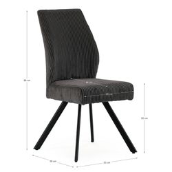 Dark gray fabric and metal chair, 59 x 53 x 98 cm | Anibal