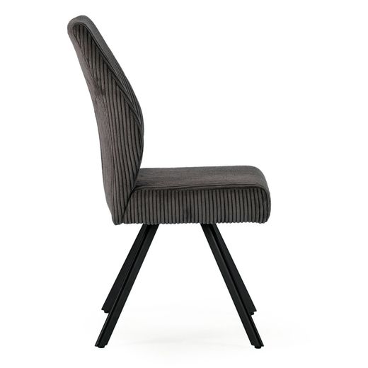 Dark gray fabric and metal chair, 59 x 53 x 98 cm | Anibal