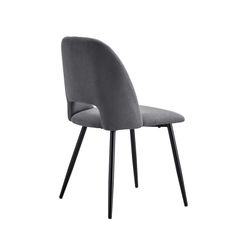 Sedia in tessuto e metallo grigio e nero, 58 x 50 x 86 cm | Venere