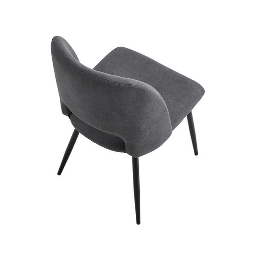 Stuhl aus Stoff und Metall in Grau und Schwarz, 58 x 50 x 86 cm | Venus