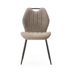 Krzesło z tkaniny i metalu w kolorze brązowym, 48 x 58 x 86 cm | Muli