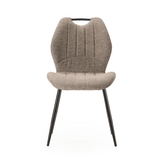 Krzesło z tkaniny i metalu w kolorze brązowym, 48 x 58 x 86 cm | Muli