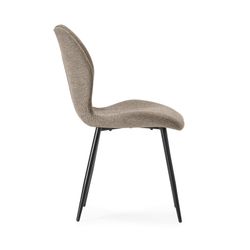 Krzesło z tkaniny i metalu w kolorze brązowym, 48 x 58 x 86 cm | Muli