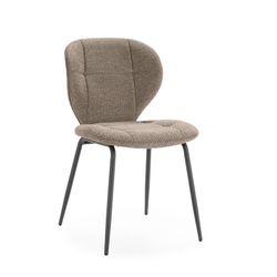 Fabric and metal chair in brown, 50 x 58 x 83 cm | Maori