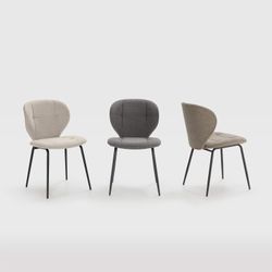 Fabric and metal chair in brown, 50 x 58 x 83 cm | Maori