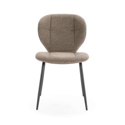 Fabric and metal chair in brown, 50 x 58 x 83 cm | Maori