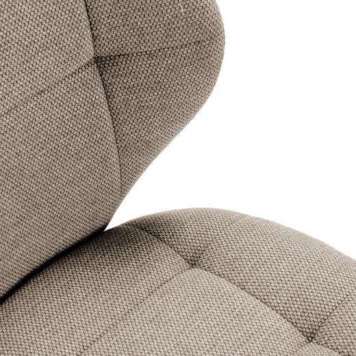 Fabric and metal chair in brown, 50 x 58 x 83 cm | Maori
