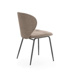 Fabric and metal chair in brown, 50 x 58 x 83 cm | Maori