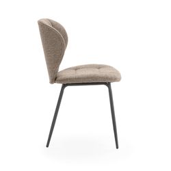 Fabric and metal chair in brown, 50 x 58 x 83 cm | Maori