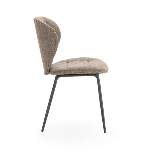 Fabric and metal chair in brown, 50 x 58 x 83 cm | Maori