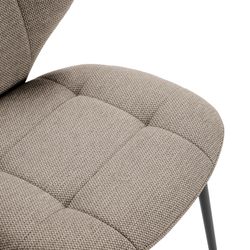 Fabric and metal chair in brown, 50 x 58 x 83 cm | Maori
