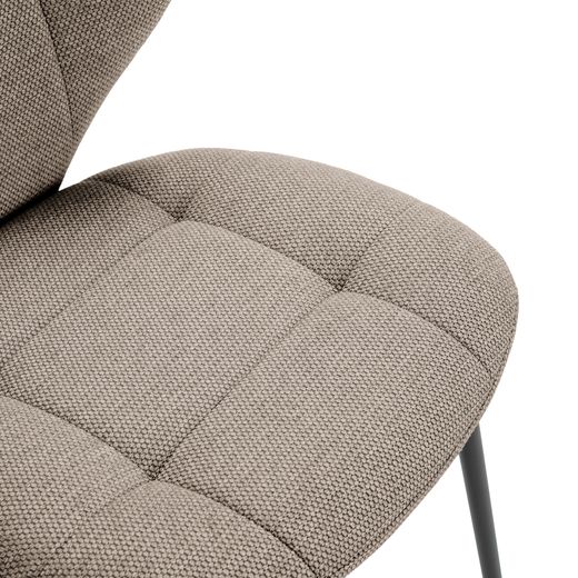 Fabric and metal chair in brown, 50 x 58 x 83 cm | Maori