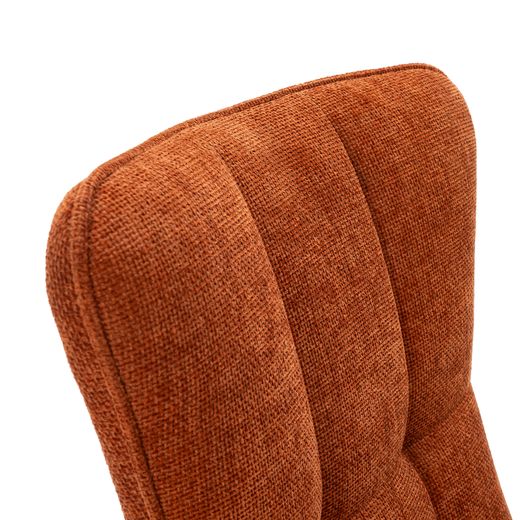 Stuhl aus terrakottafarbenem Stoff und Metall, 49 x 63 x 98 cm | Damon