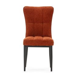 Stuhl aus terrakottafarbenem Stoff und Metall, 49 x 63 x 98 cm | Damon