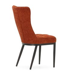 Stuhl aus terrakottafarbenem Stoff und Metall, 49 x 63 x 98 cm | Damon