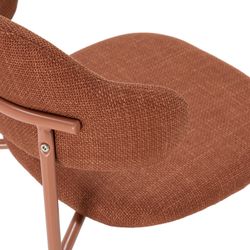 Stuhl aus terrakottafarbenem Stoff und Metall, 51 x 53 x 78 cm | Adriel