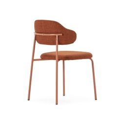 Stuhl aus terrakottafarbenem Stoff und Metall, 51 x 53 x 78 cm | Adriel