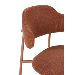 Stuhl aus terrakottafarbenem Stoff und Metall, 51 x 53 x 78 cm | Adriel