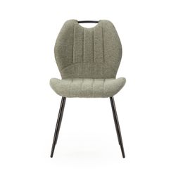 Krzesło z tkaniny i metalu w kolorze zielonym, 48 x 58 x 86 cm | Muli