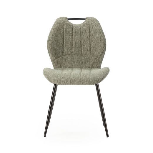 Krzesło z tkaniny i metalu w kolorze zielonym, 48 x 58 x 86 cm | Muli