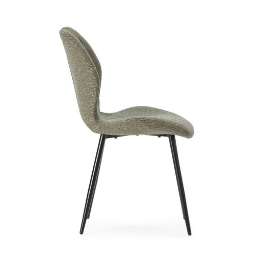 Krzesło z tkaniny i metalu w kolorze zielonym, 48 x 58 x 86 cm | Muli