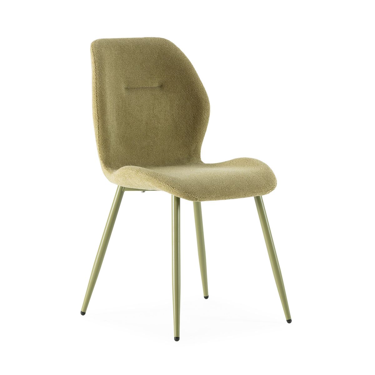 Silla de tejido y metal en verde, 49 x 58 x 86 cm | Ansu