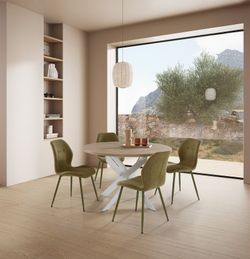 Cadeira de tecido e metal na cor verde, 49 x 58 x 86 cm | Ansu