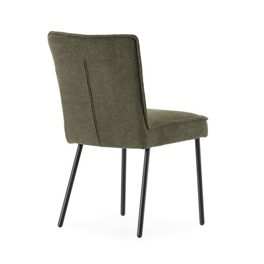 Fabric and metal chair in green, 49.5 x 60 x 84 cm | Vesta