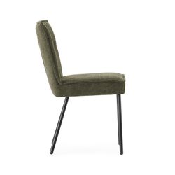 Fabric and metal chair in green, 49.5 x 60 x 84 cm | Vesta