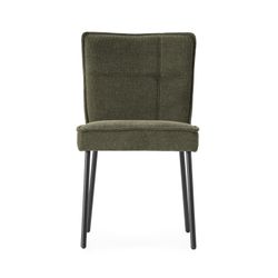 Fabric and metal chair in green, 49.5 x 60 x 84 cm | Vesta