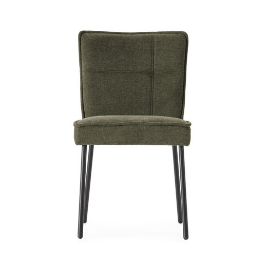 Fabric and metal chair in green, 49.5 x 60 x 84 cm | Vesta