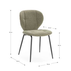 Fabric and metal chair in green, 50 x 58 x 83 cm | Maori