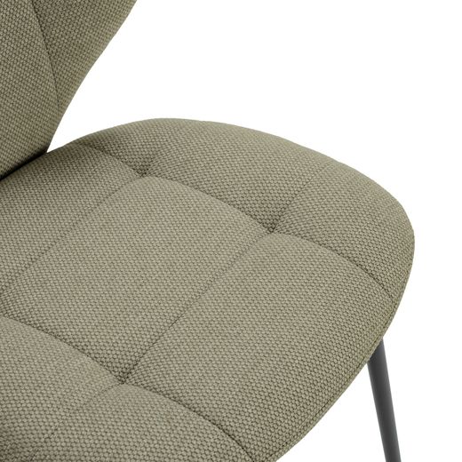 Fabric and metal chair in green, 50 x 58 x 83 cm | Maori